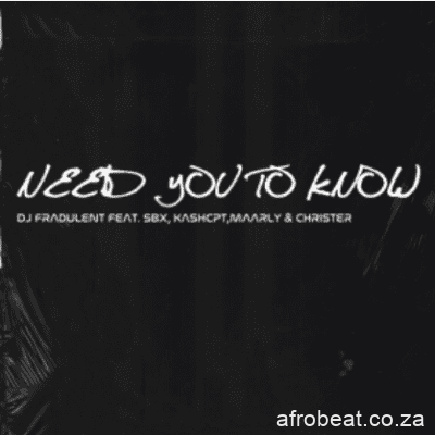 DJ Fradulent ft SBX, KashCPT, Maarly & Christer – Need You To Know (Song)